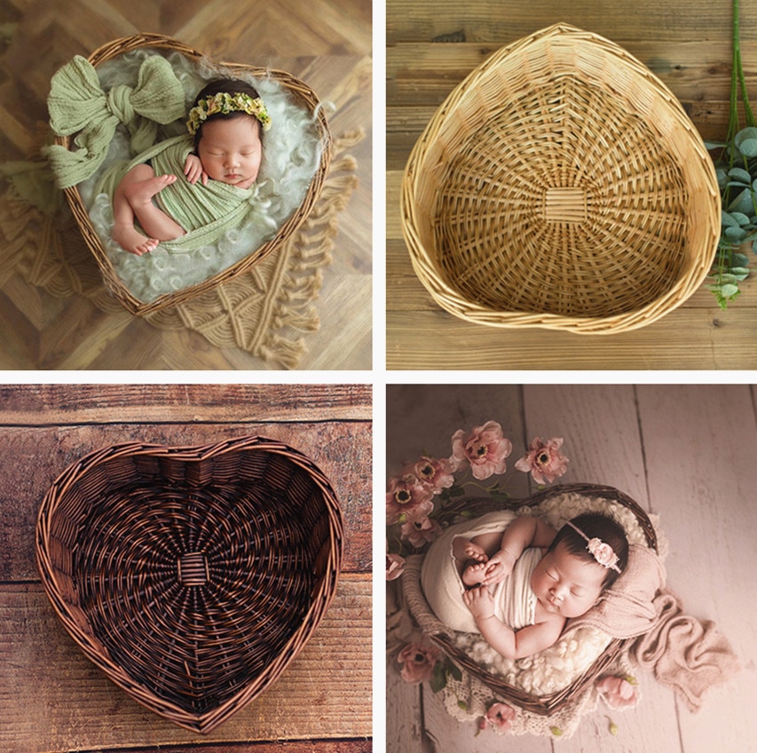 Woven Heart Newborn Photography Basket